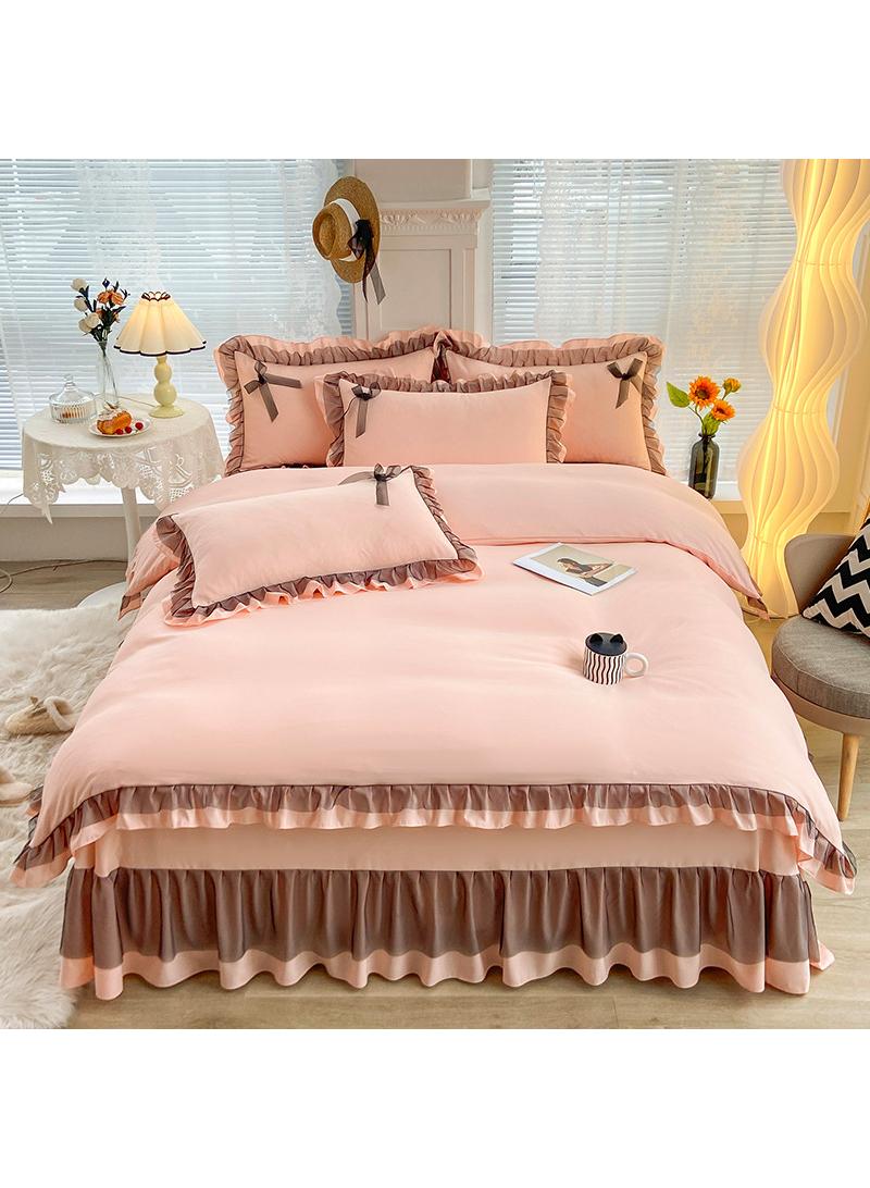 Simple Solid Color Washable Bed Sheet And Duvet Cover Set