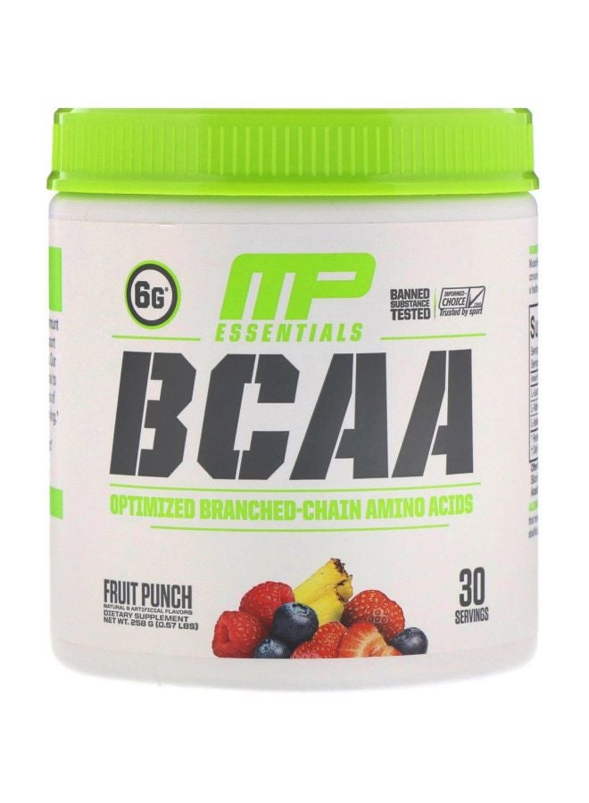 BCAA Amino Acids Dietary Supplement Fruit Punch -30 Servings