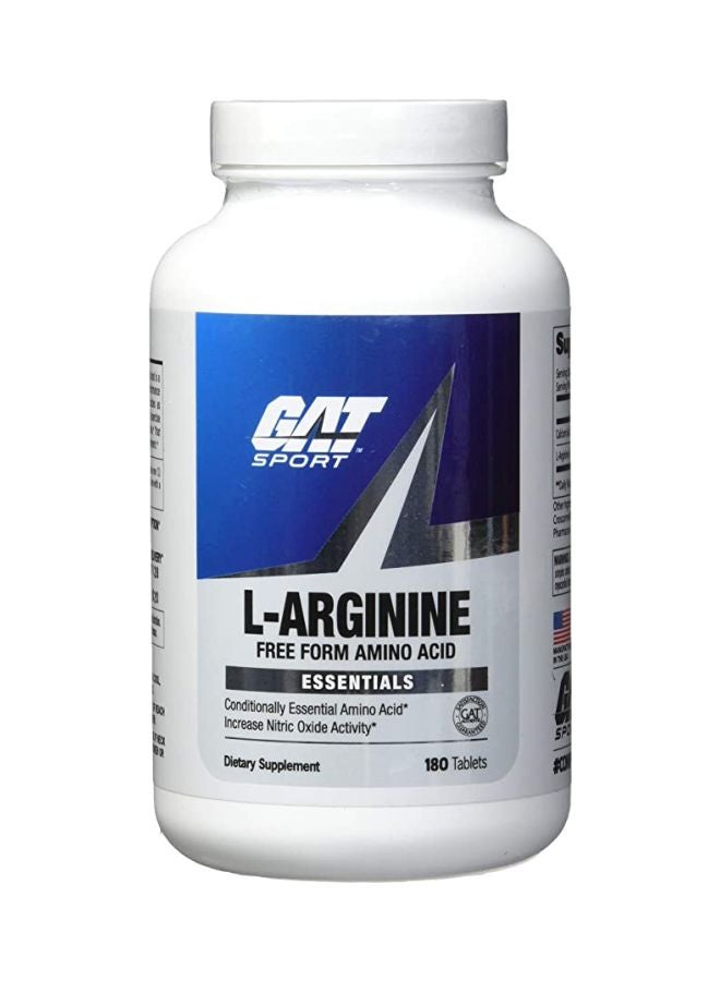 L-Arginine Free Form Amino Acid Dietary Supplement - 180 Tablets