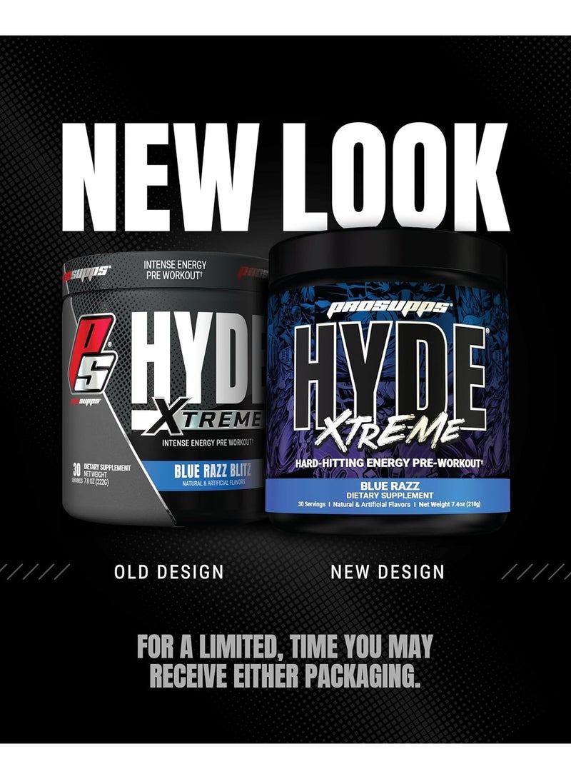 Mr Hyde Xtreme Former NitroX Pre Workout Powder Energy with Beta Alanine, Creatine & Nitrosigine, (30 Servings, Blue Razz Blitz)