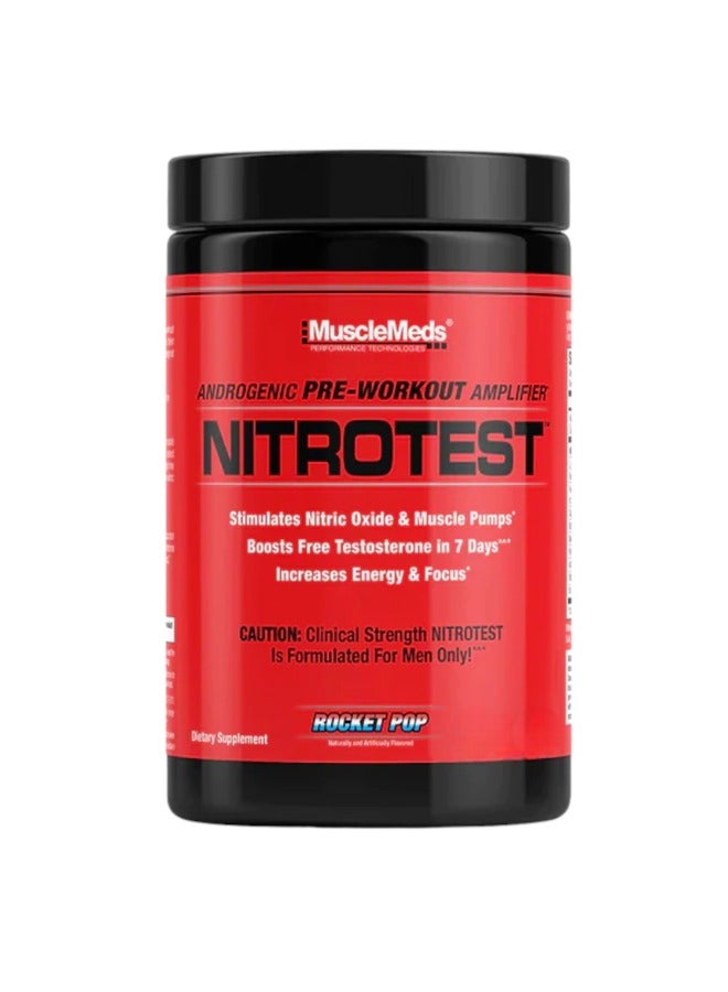 Nitrotest, Androgenic Pre-Workout Amplifier, Rocket Pop Flavour, 30 Servings