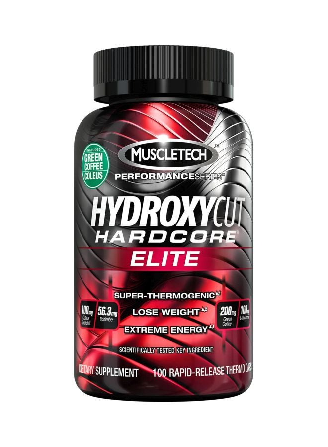 Hydroxycut Hardcore Elite Dietary Supplement - Unflavored - 100 Capsules