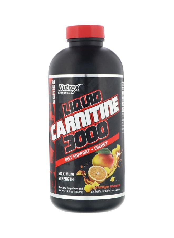 Liquid Carnitine 3000 Dietary Supplement - Orange Mango