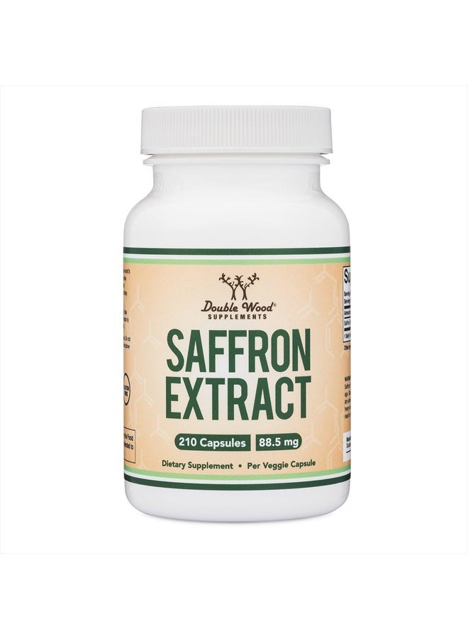 Saffron Supplement for Focus - Saffron Extract 88.5mg Vegan Capsules (210 Count) Minor Appetite Suppressant for Healthy Weight Management (Supports Eye, Retina, and Lens Health) by Double Wood