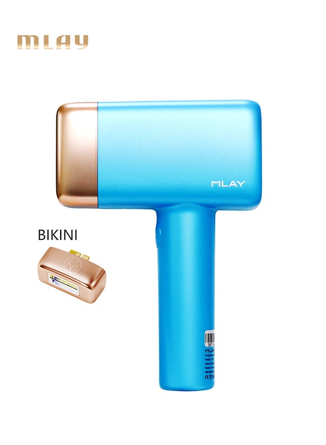 Updated T14 Laser Hair Removal Device With Bikini Lamp 3℃ Cold Compress 500000 Pulses 5-Levels Painless IPL Sky Blue