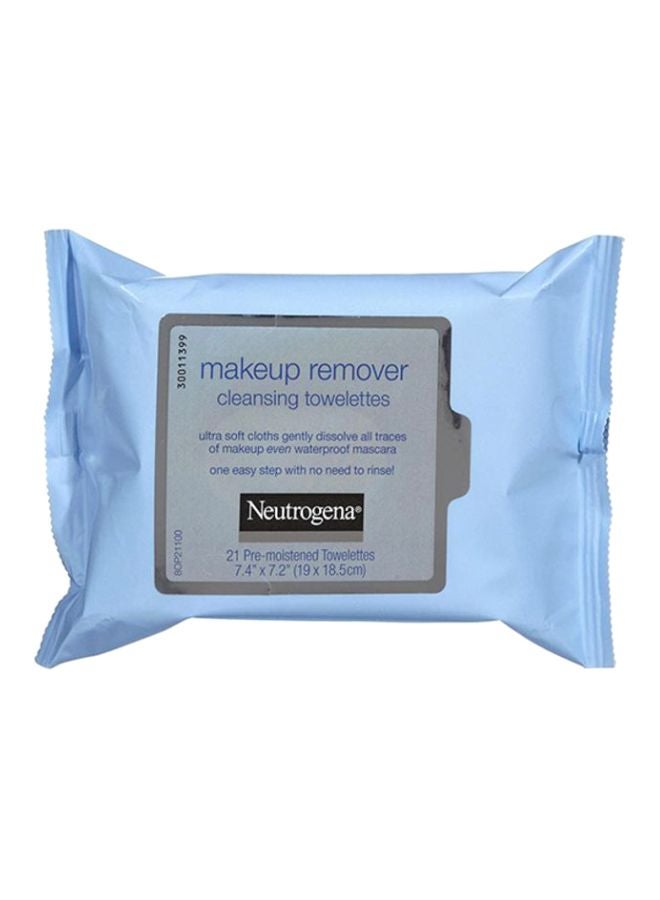 Pack Of 21 Makeup Remover Towelettes 7.4x7.2inch