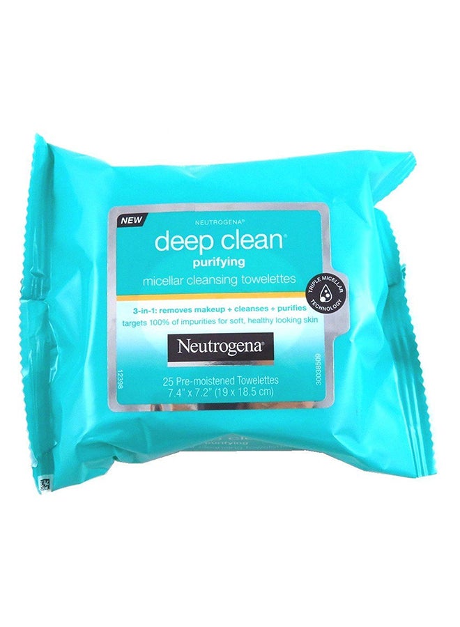 Deep clean purify micellar towelettes 25 count, 1.0 Count