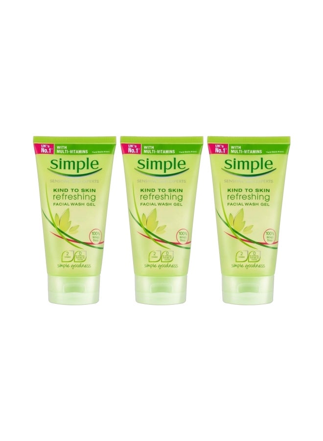 3-Piece Kind To Skin Refreshing Facial Wash Gel