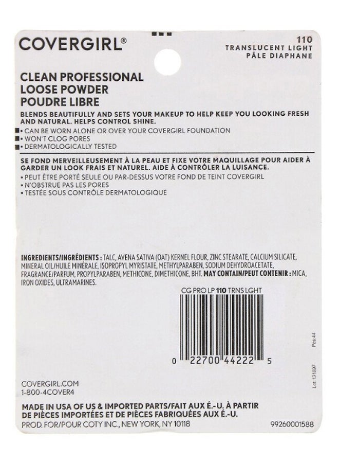 Clean Professional Loose Powder 110 Translucent Light