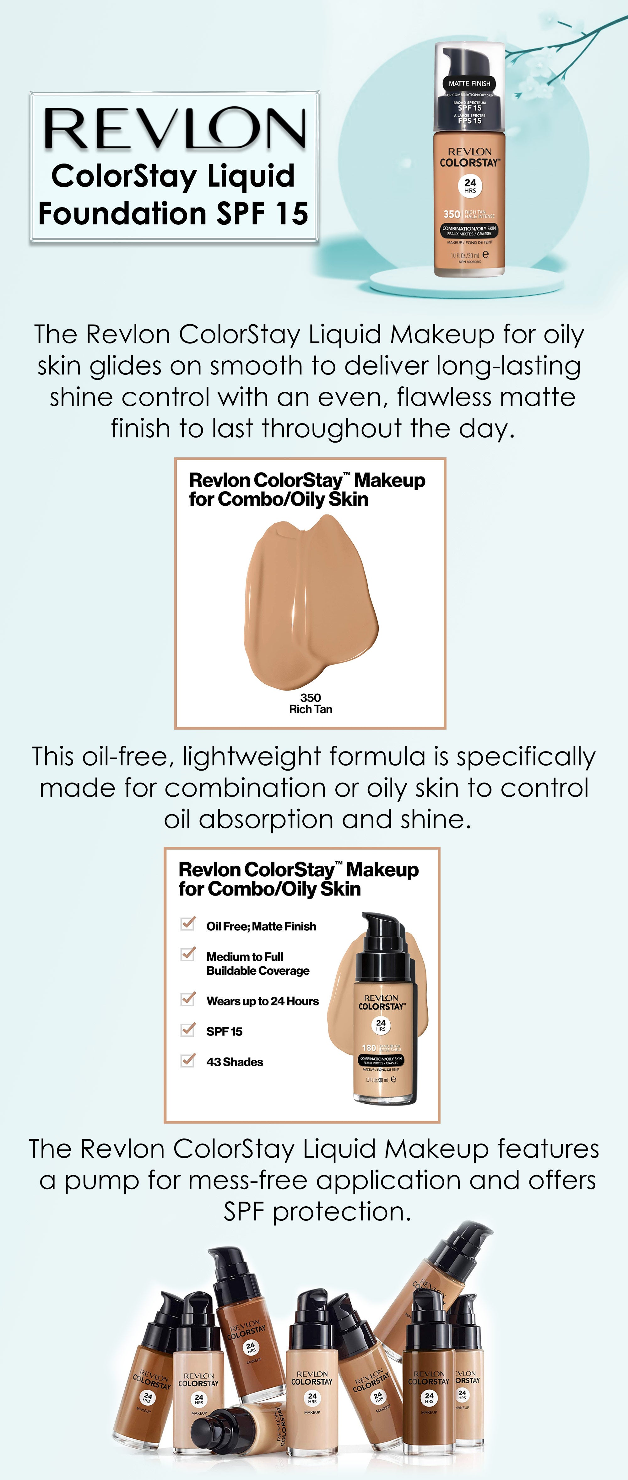 ColorStay Liquid Foundation SPF 15 350 Rich Tan