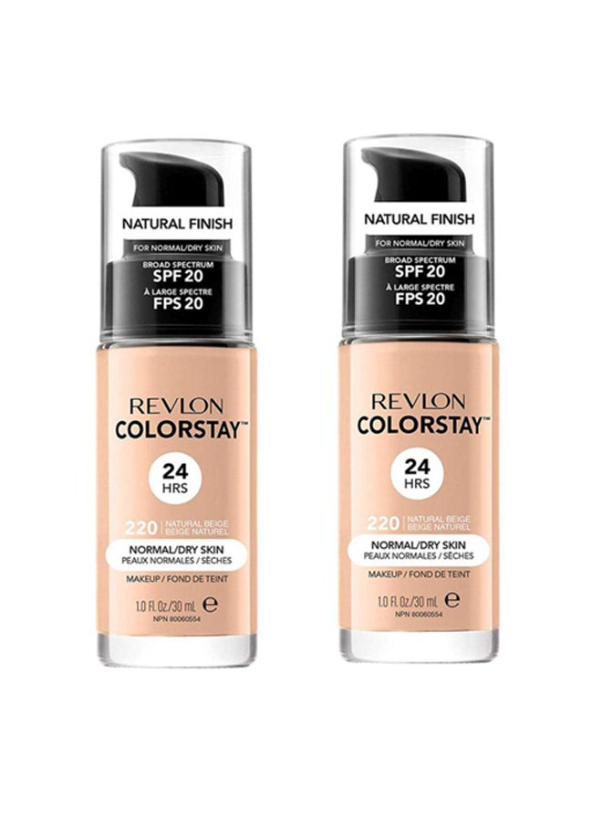 Pack Of 2 ColorStay Makeup Foundation With SPF 20 220 Natural Beige