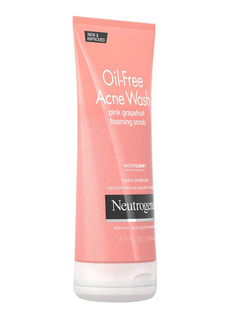 Oil Free Acne Face Pink Grapefruit Foaming Scrub 198ml