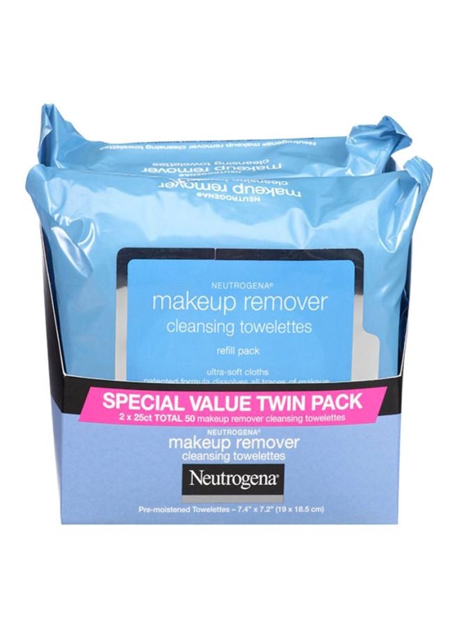 Pack Of 2 Makeup Removing Towelette Set White