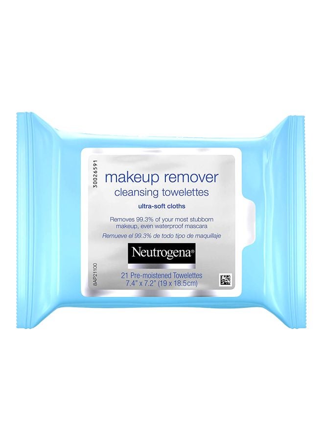 21-Piece Makeup Remover Cleansing Towelettes Clear
