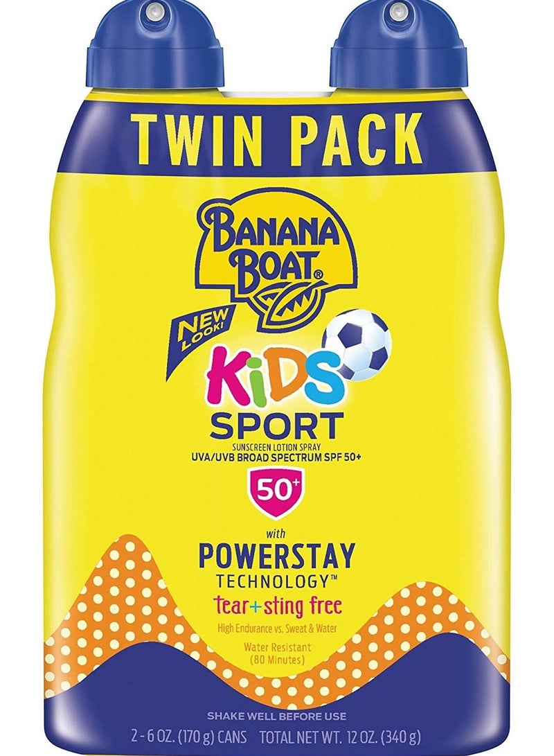 kids sport broad spectrum ultra mist sunscreen spray twin pack with SPF 50