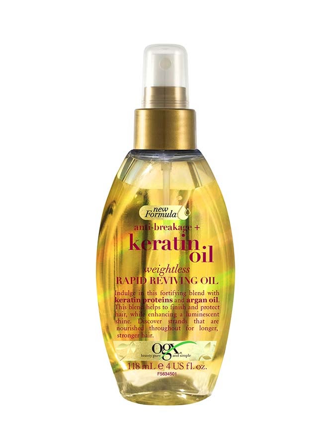 Hair Oil, Anti-Breakage+ Keratin Oil, Rapid Reviving, Spray - Yellow 118ml