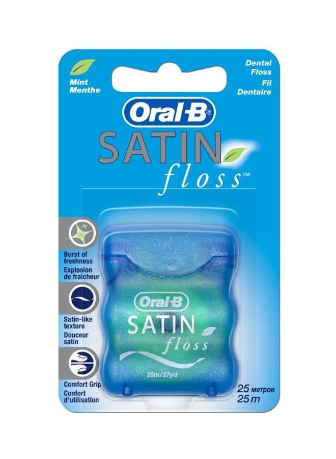 Mint Satin Tape Dental Floss Blue 25meter