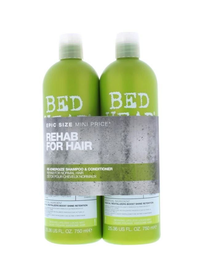 2-Piece Bed Head Re-Energise Shampoo And Conditioner Set 750ml