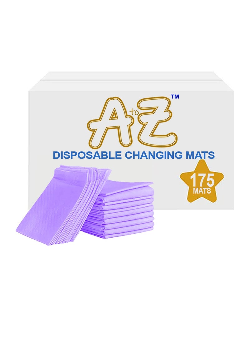 A To Z - Disposable changing mat Size (45cm x 60cm) Large- Premium Quality for Baby Soft Ultra Absorbent Waterproof, Pack Of 175 - Lavender
