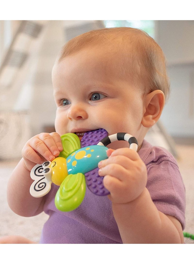 Sassy Flutterby Teether | Water-Filled Teether Soothes Gums | Variety Of Textures Massage Gums | For Ages 3 Months And Up (80106)