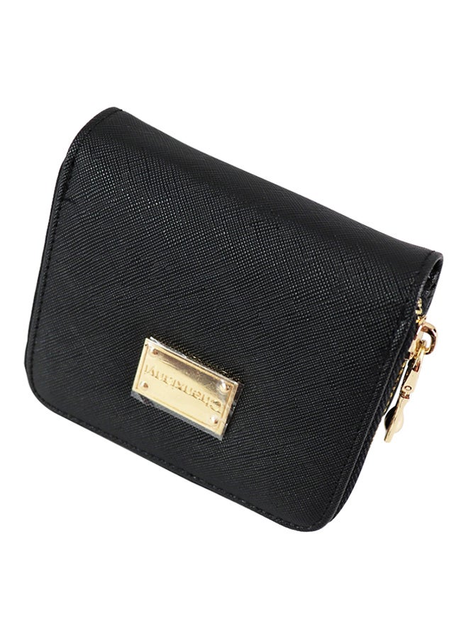 Mini Bifold Leather Wallet Black