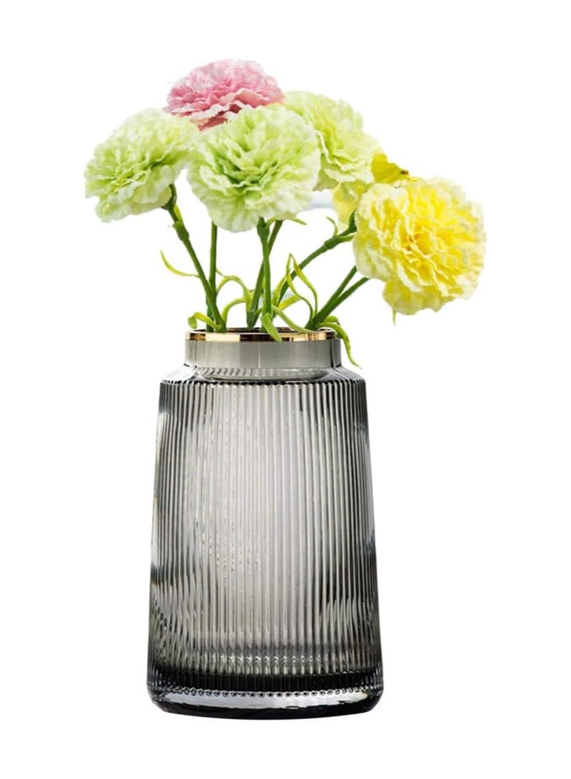 Transparent Flower Vases Tall Thickened Crystal Glass Flower Vase for Flower Arrangement Home Wedding Decor, 3 Sizes -Grey 20cm