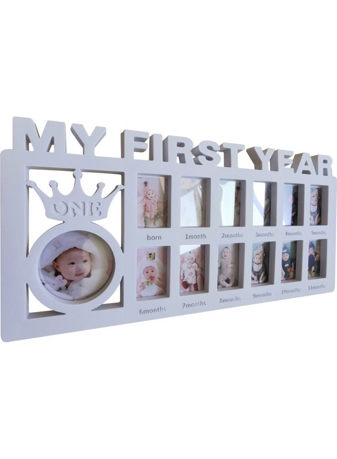 Newborn Baby Photo Frame White 41x20cm