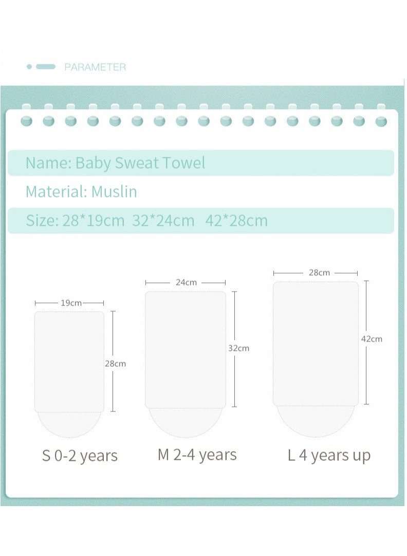 5 pieces of pack baby sweat-absorbent towel Cartoon baby sweat-absorbent towel breathable(Underwater animals)