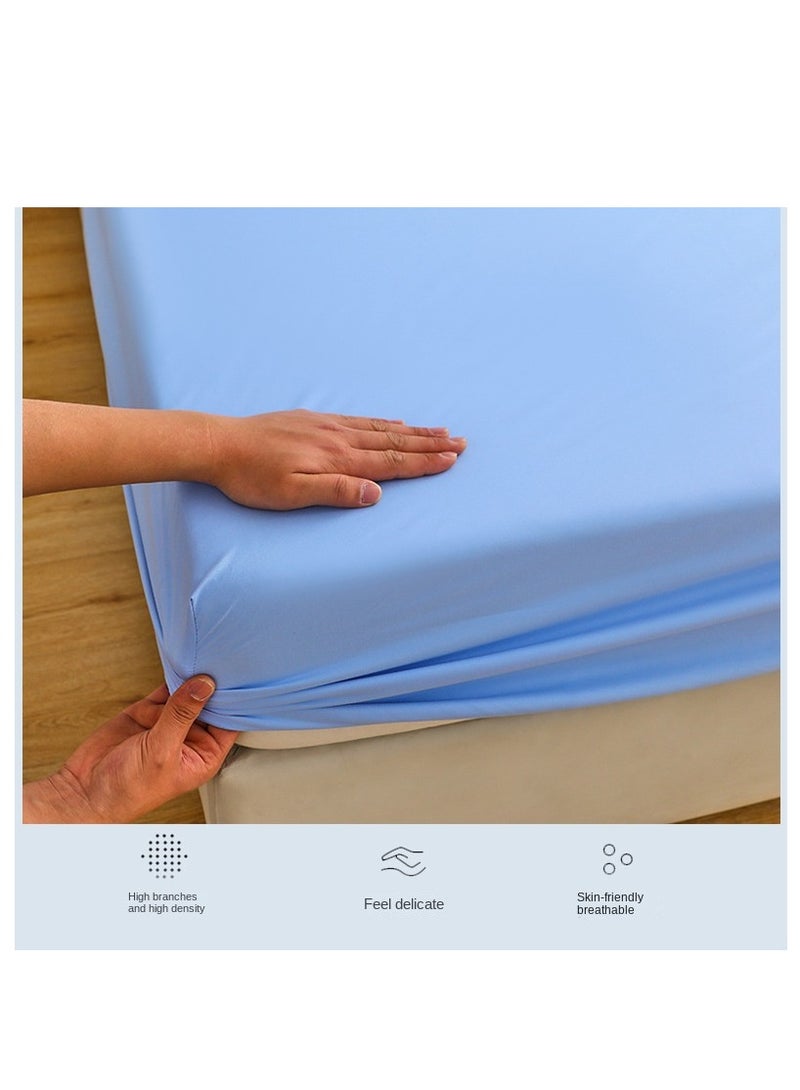 3-Piece Solid Color Bed Sheets Set Waterproof Breathable Mattress Cover