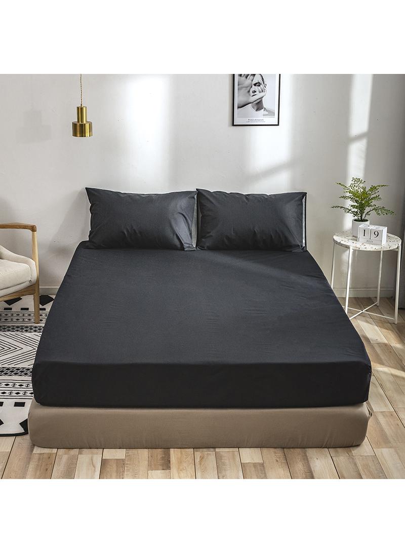 3-Piece Solid Color Bed Sheets Set Waterproof Breathable Mattress Cover