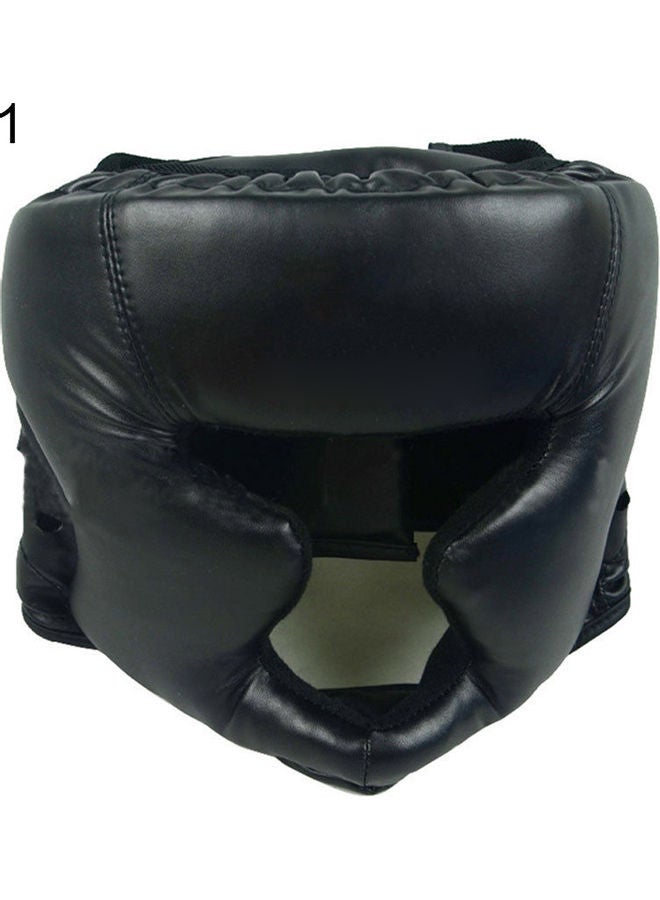 Faux Leather Boxing Martial Arts Mma Helmet Head Guard Headgear  Protection 20 x 10 x 20cm