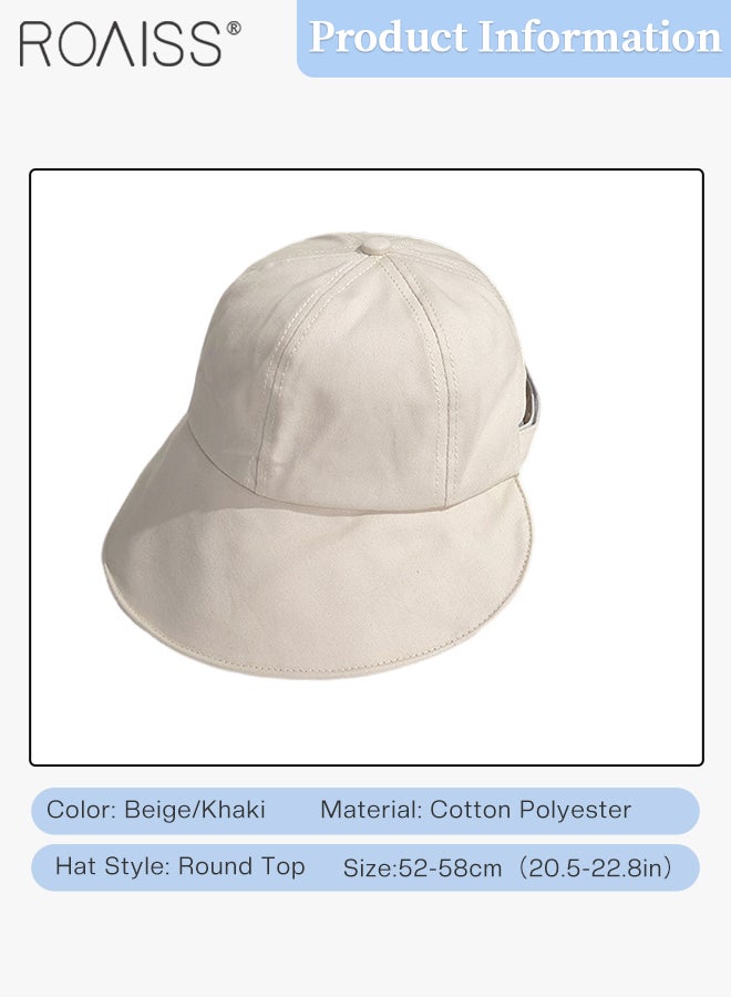 2 Pcs Sunscreen Bucket Hat for Women Wide Brim UV Protection Sun Hat Spring Summer Casual Travel Adjustable Packable Baseball Cap Ponytail Comfort Beige and Khaki