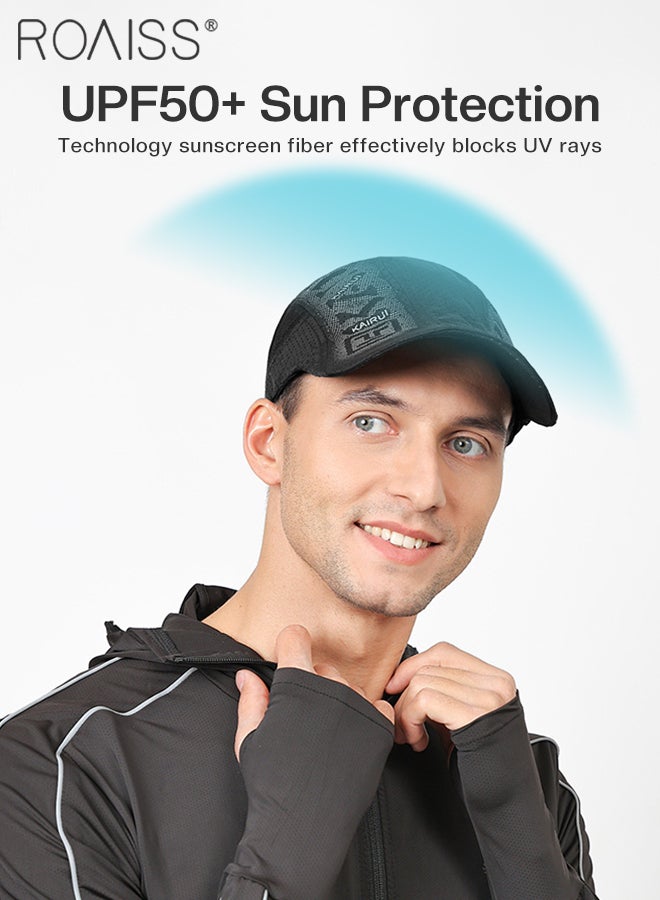 Quick Drying Sun Visor Hat for Men Women UPF 50+ Ultra Thin Cooling Baseball Cap Summer UV Protection Outdoor Cap Waterproof Breathable Sports Cap