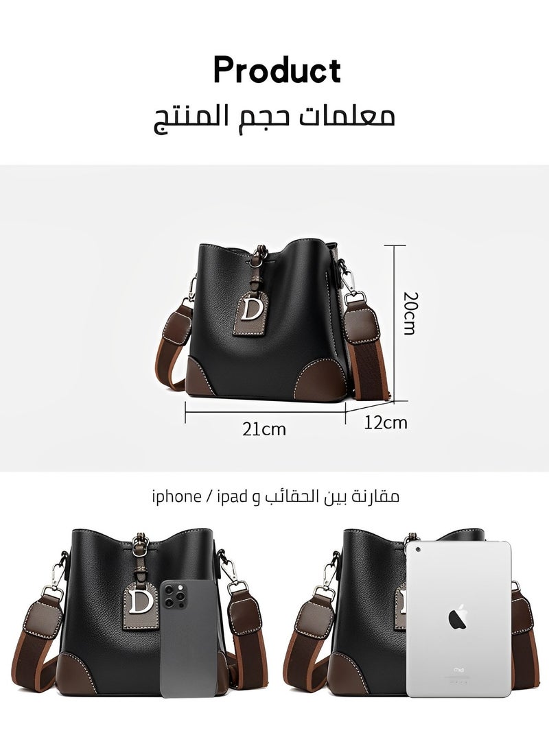 Niche Light Luxury Women's Bag High-end Texture Bucket Bag New Retro Fashion Shoulder Crossbody Bag