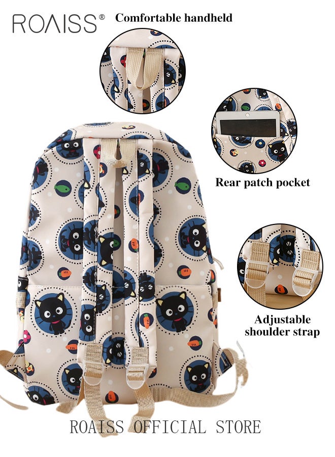 3 Piece Backpack Set In the Same Color Large Capacity Design with Stylish Pattern Print Practical Backpack Combination for Students Including Backpack Insulated Tote Bag Pencil Case