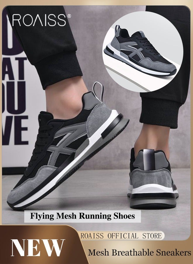Men Casual Athletic Shoes Flyknit Mesh Men Running Shoes Lightweight Comfortable Breathable Men Gump Shoes