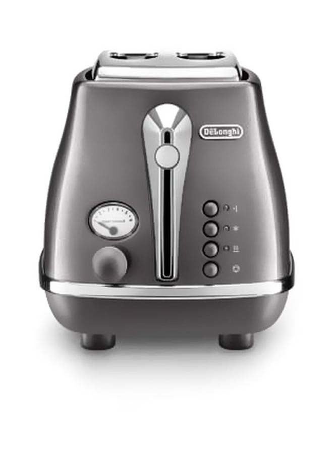 2-Slice Icona Metallics Toaster 900.0 W CTOT2003.GY Grey/Silver