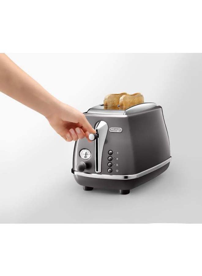 2-Slice Icona Metallics Toaster 900.0 W CTOT2003.GY Grey/Silver