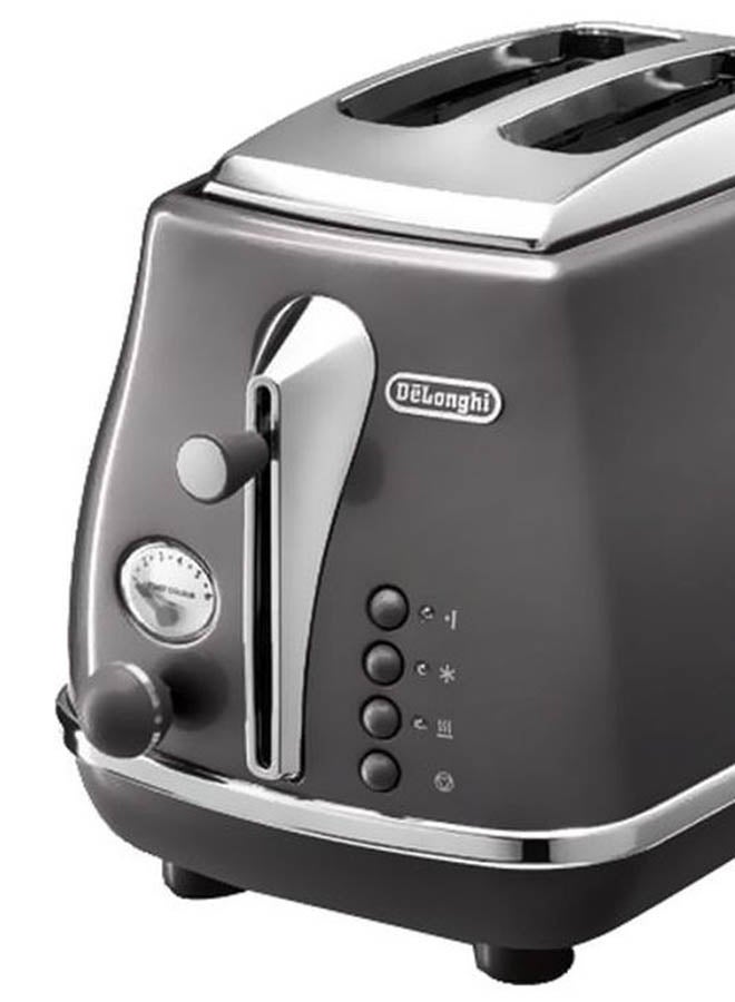 2-Slice Icona Metallics Toaster 900.0 W CTOT2003.GY Grey/Silver