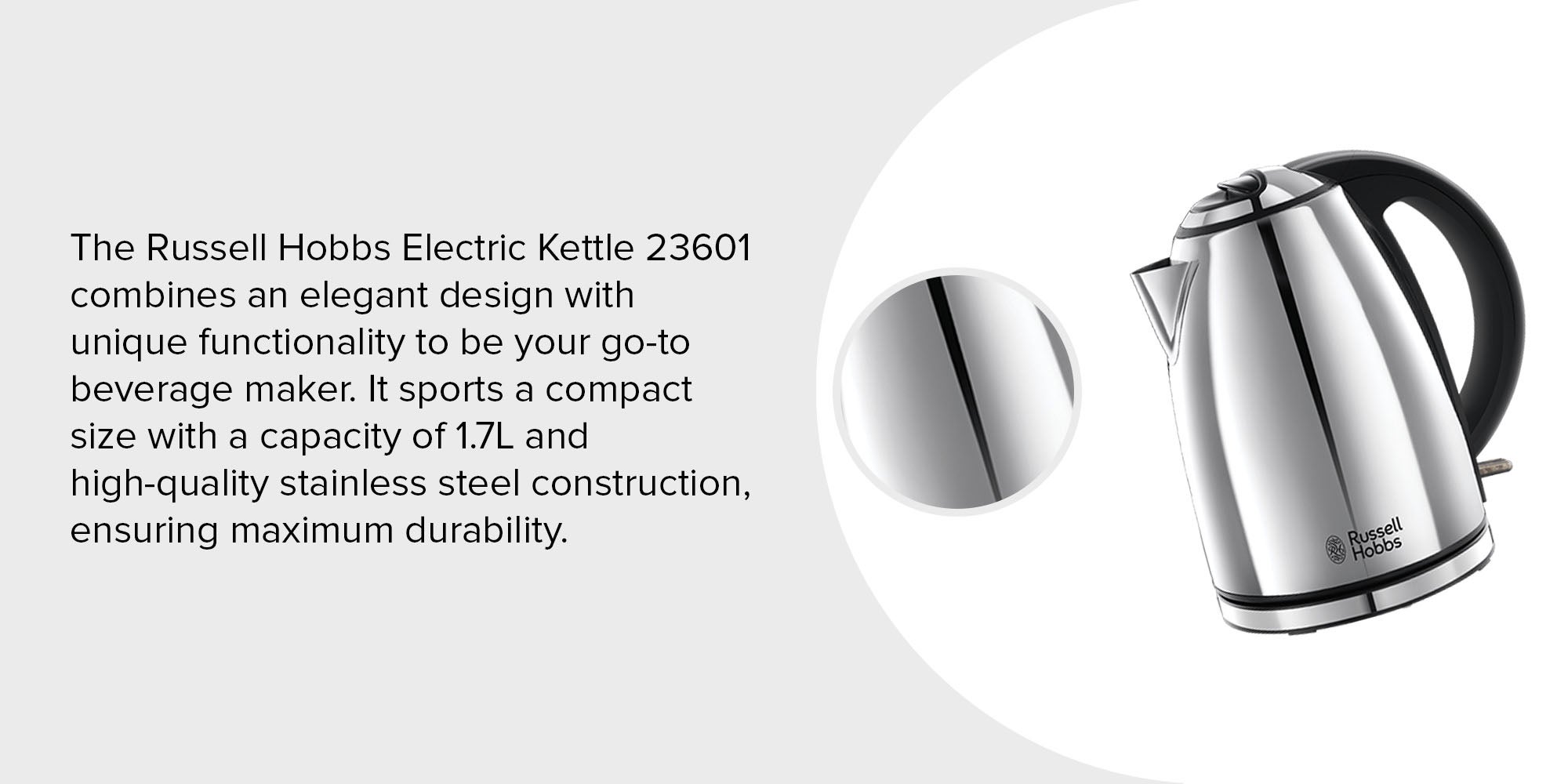 Electric Kettle 1.7 L 3000.0 W 23601 Silver/Black