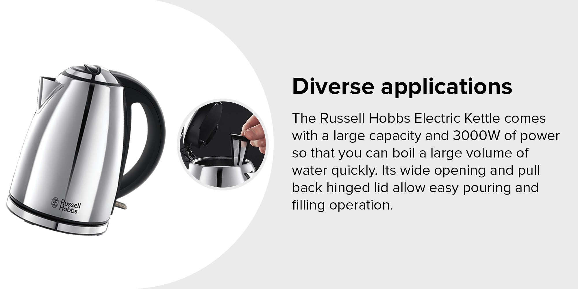 Electric Kettle 1.7 L 3000.0 W 23601 Silver/Black