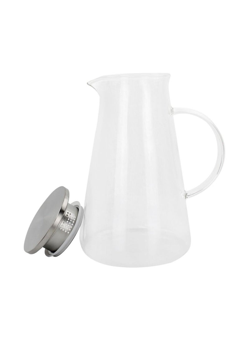Modern Design Borosilicate Glass Pitcher 1.6 LT with Stainless Steel Lid Water Pitcher by Home Smart