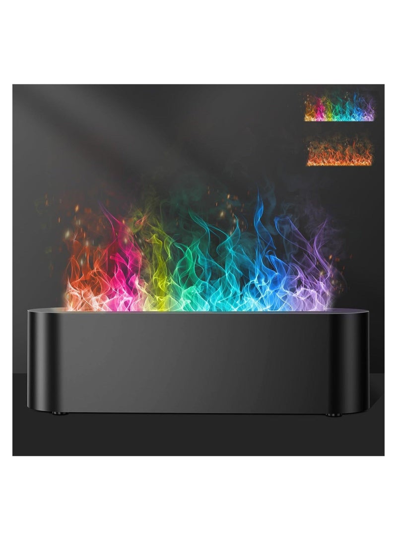 Colorful Flame Fire Diffuser Humidifier, 7 Colors Changing Oil Diffuser, Ultra-Quiet Aroma Essential Oils Aromatherapy Diffusers for Home, Office, A Large Room Yoga, A Bedroom(Waterless Auto Off)