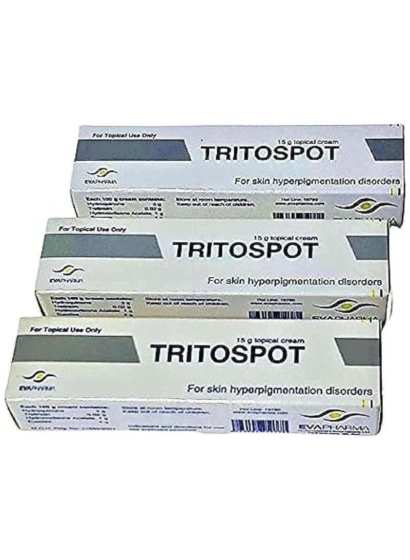 Tritospot Whitening Cream for Hyperpigmentation Problems, Melasma, Scars Freckles, Pimple Marks and Dark Spots - 3 Pieces