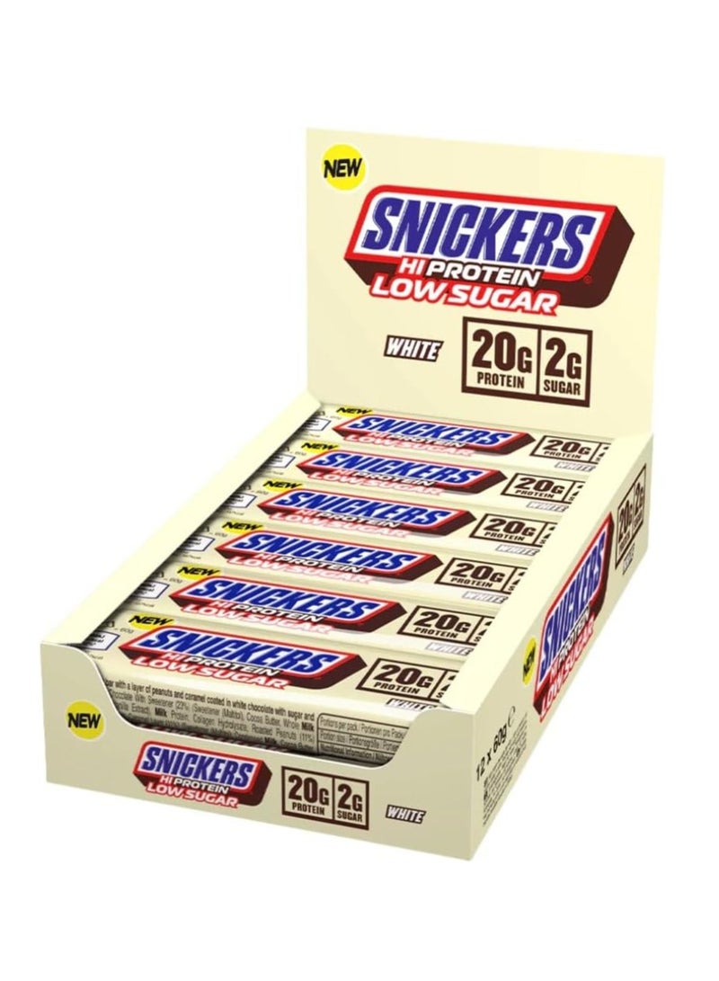 Snickers High Protein Low Sugar White Chocolate Bars 57g Pack of 12