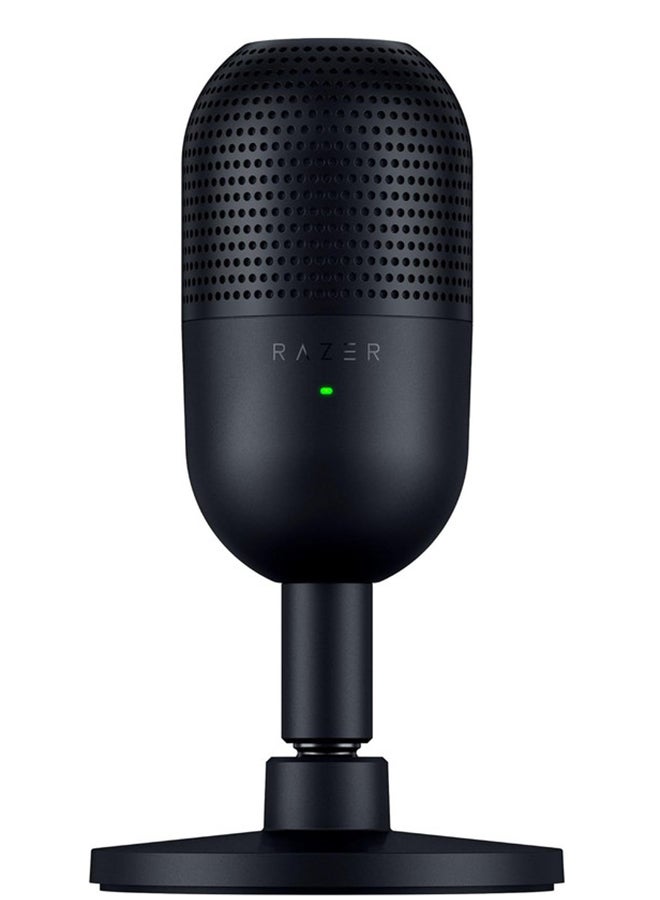 Razer Seiren V3 Mini USB Microphone, Condenser Mic, Supercardioid Pickup Pattern, Tap-to-Mute Sensor with LED Indicator, Shock Absorber, Ultra Compact, PC, Discord, OBS Studio, XSplit - Black