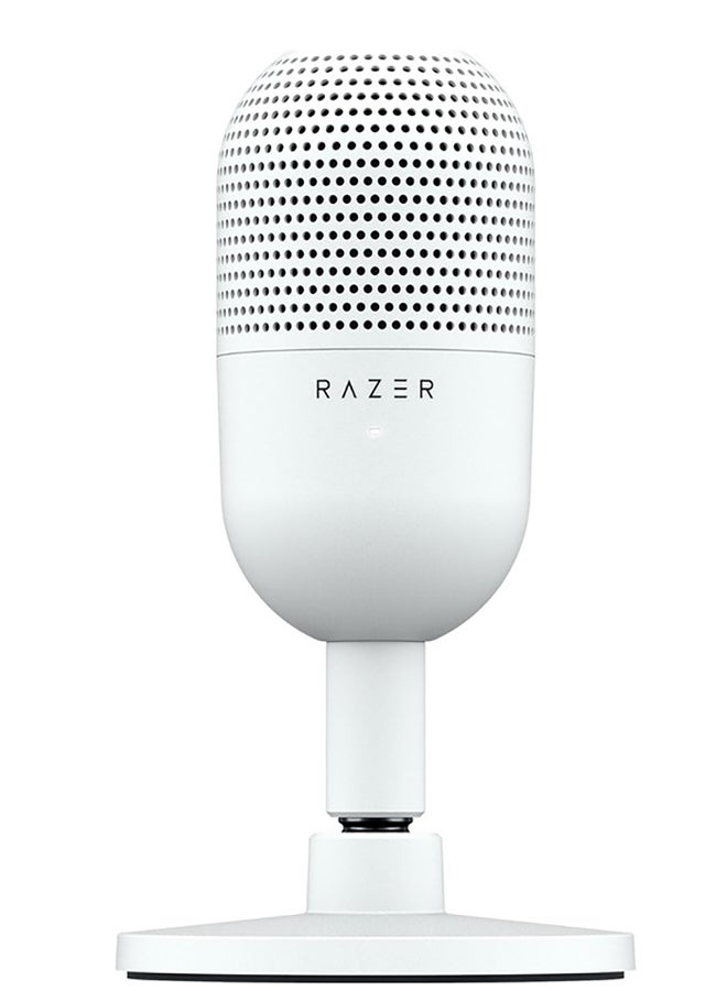 Razer Seiren V3 Mini USB Microphone, Condenser Mic, Supercardioid Pickup Pattern, Tap-to-Mute Sensor with LED Indicator, Shock Absorber, Ultra Compact, PC, Discord, OBS Studio, XSplit - White