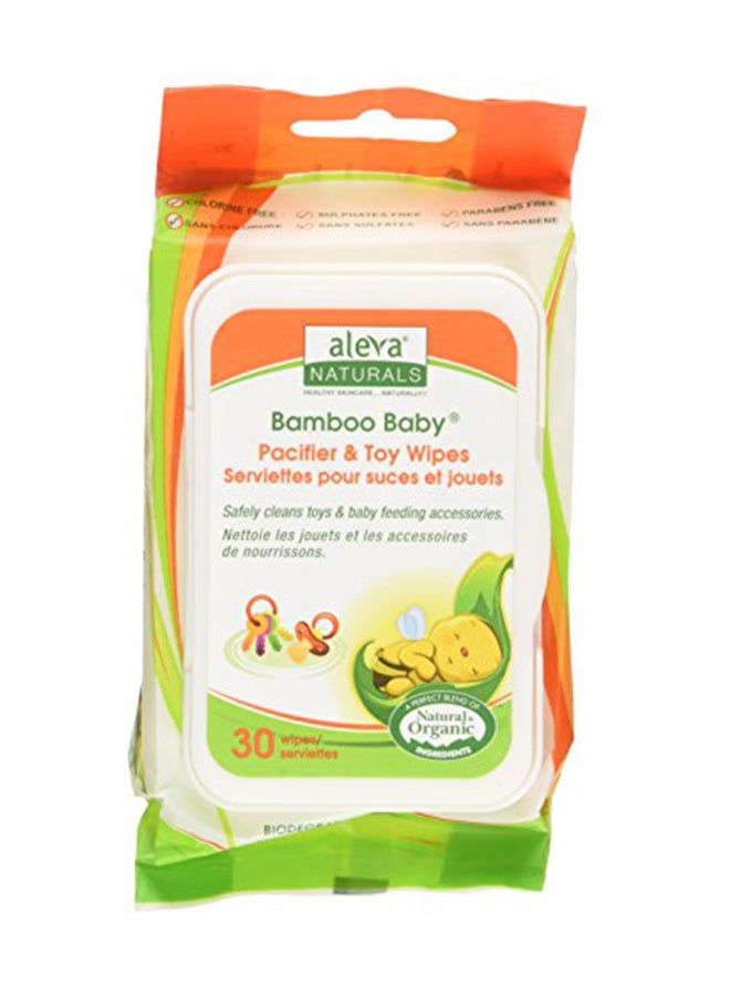 Bamboo Baby Pacifier And Toy Wipes, 30 Count