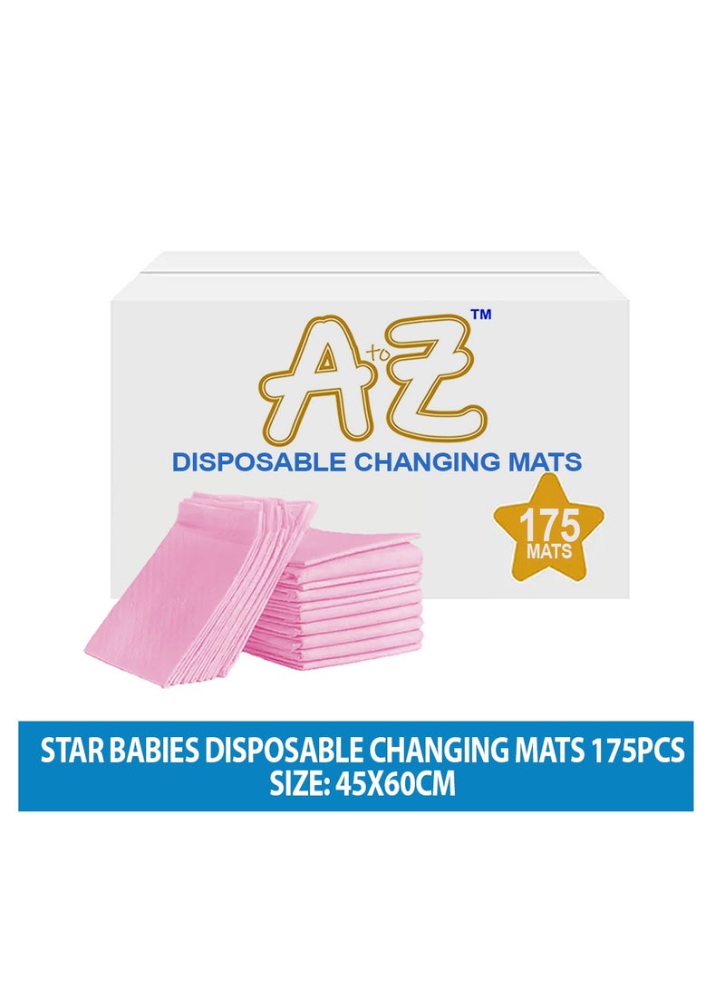 A To Z - Disposable changing mat Size (45cm x 60cm) Large- Premium Quality for Baby Soft Ultra Absorbent Waterproof, Pack Of 175 - Pink