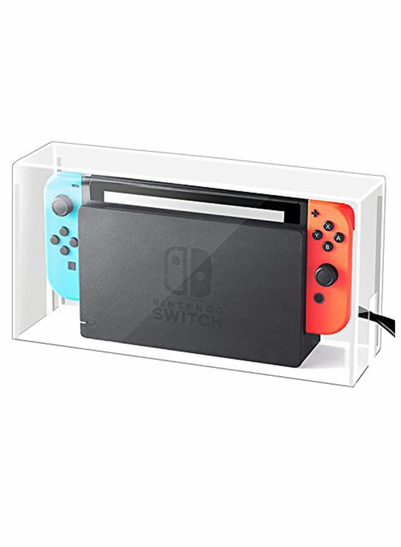 Transparent Dust Cover for Nintendo Switch OLED, Acrylic Clear Waterproof Scratch Resistant Protective Case Display Box Storage Box